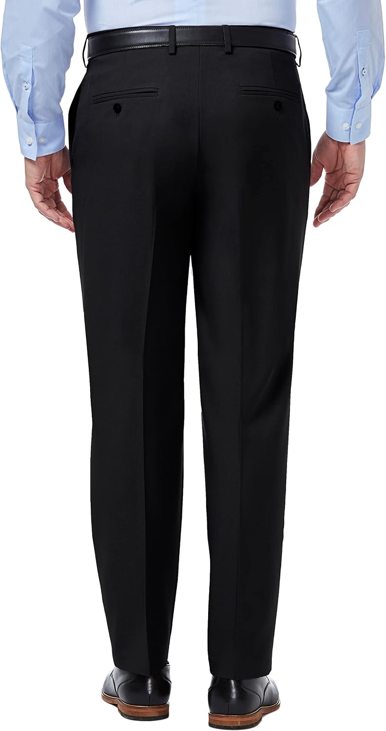 Haggar Men’s Premium Comfort Classic Fit Flat Front Dress Pant 42W x 29L Black