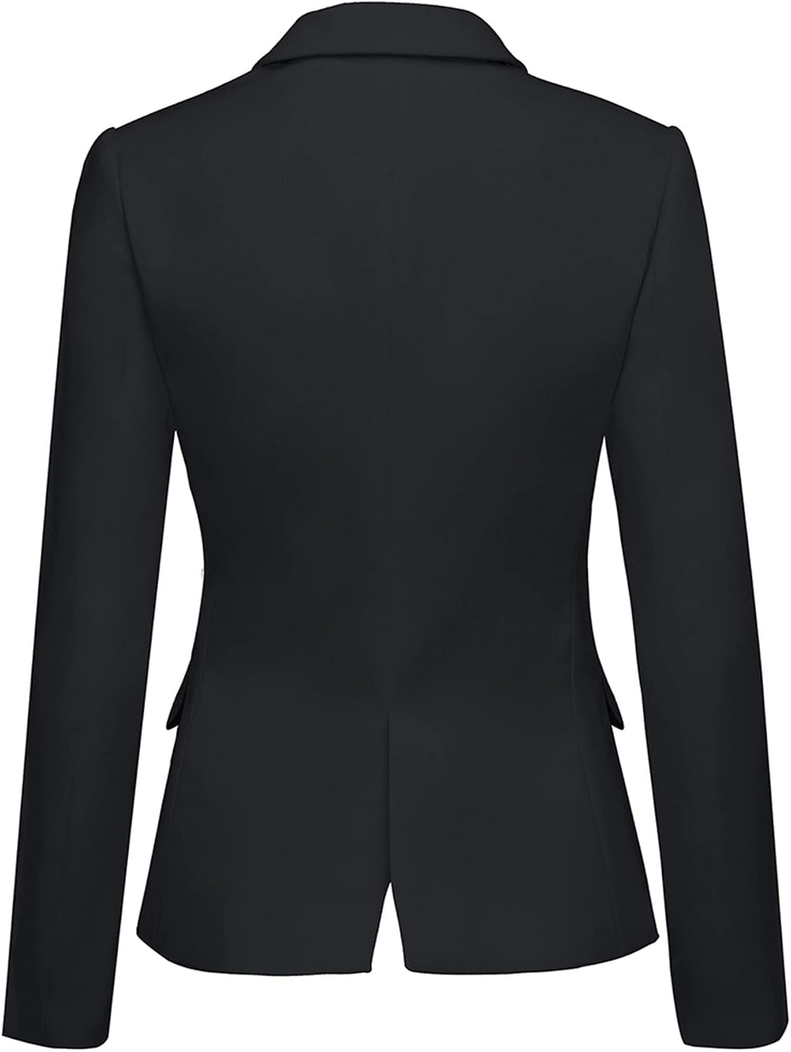 LookbookStore Womens Notched Lapel Pockets Button Work Office Blazer Jacket Suit Large Black
